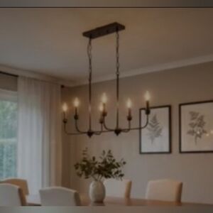 Elegant 6 Light Chain Black Chandelier